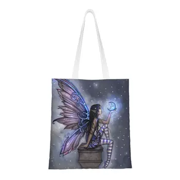 Little Blue Moon Fairy Fantasy Art By Molly Harrison, ženska холщовая torba-тоут, laptop torbe za kupovinu u trgovinama