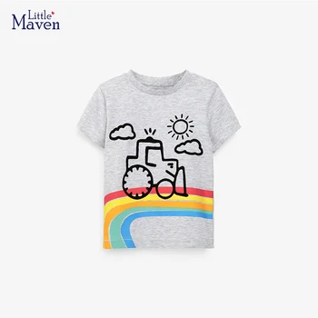 Little maven Ljeto 2023, dječje Majice, majice, majice sa slikom bagera za malih dječaka, dječje odjeće, pamuk