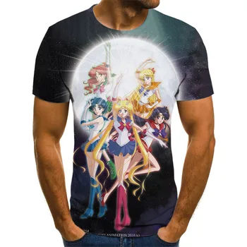 Ljetna casual majica sa 3D ispis Sailor Moon, muška i ženska odjeća, modni trendovi, быстросохнущая, kvaliteta