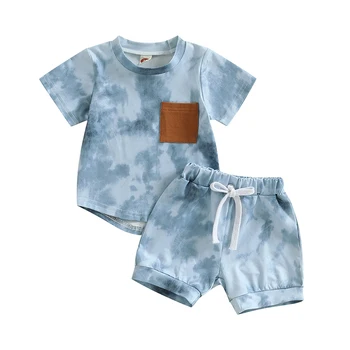 Ljetni Kostim za male dječake, Majica okruglog izreza i kratkim rukavima s po cijeloj površini 