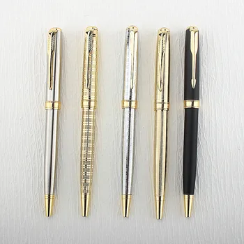 Luksuzna metalna ručka-roller 0,7 mm, plave tinte, čelične zlatne poslovne olovke za potpis, školski uredski pisaći pribor, uredski materijal