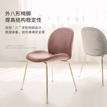 Luksuzni blagovaona stolice Nordic light s jednostavnim naslonom za komoda, radni stolac za kućnu spavaće sobe, mrežica, crvena stolica za šminkanje