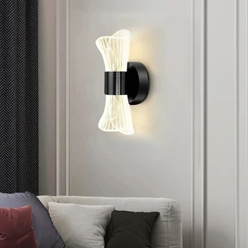 Luksuzni Kreativni akril led zidna svjetiljka zlatno-crne boje, zidne lampe za prolaz svjetla, noćni ormarić u spavaćoj sobi, Home dekor u hodniku