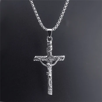 Luksuzno Fascinantno ogrlica-lanac s križem za žene, muškarce, muški hip-hop Cool pribor, modni ogrlice s privjesak u obliku Križa Isusa, Pokloni