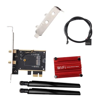 M. 2 PCIE Wifi Bežični Adapter je Pretvarač NGFF M. 2 Wifi Bluetooth Kartica SA 2X Antene Za AX210 AX200 9260 8265