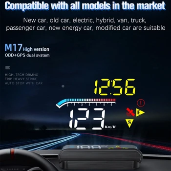 M17 Univerzalni GPS HPD Head Up Display LED Brzinomjer Smart-Digitalni Alarm O prekoračenju ograničenja Brzine Vožnje Podsjetnik za Auto oprema