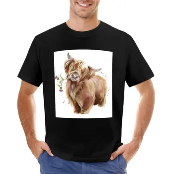 Majica sa slikom planinskom krave, godišnje top, grafički majice, novo izdanje, t-shirt, gospodo trening majice