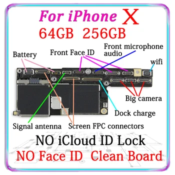 matična ploča 256 gb za iPhone X matična ploča 64 Gb, bez Face ID otključan za iPhone X logic Glavni odbor Podrška ažuriranje IOS