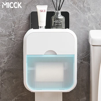 MICCK držač za toaletni papir za kupaonicu, plastični dupli sloj kutija za maramice, vodootporan dispenzer za toaletni papir, pribor za kupaonice