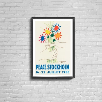 Miroljubivo Стокгольмская švedska izložba, poster Picasso, platno, poster, Ukras za dom, zidno slikarstvo (bez okvira)