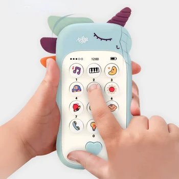 Model dječjeg telefona Glazbeni zvuk telefon, igračke za spavanje sa simuliranim telefona-прорезывателя, djeca obrazovne igračke za rani razvoj, darove za djecu