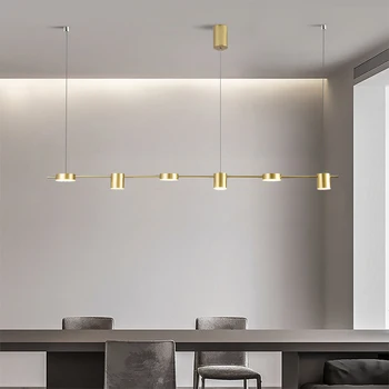 Moderan minimalistički viseći svijećnjak za blagovanje, kuhinje, zlatno-crna duga luster, ureda, trgovina, bar, led svjetiljka za unutrašnjost