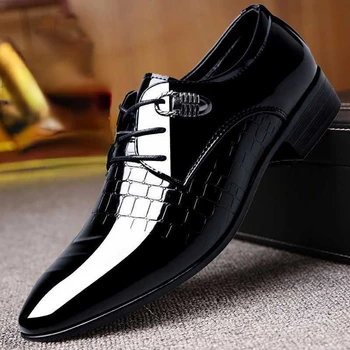 Moderan muške cipele u poslovnom stilu, večernje modeliranje cipele bez spojnica, gospodo oxfords, visokokvalitetna kožna obuća za muškarce, лоферы