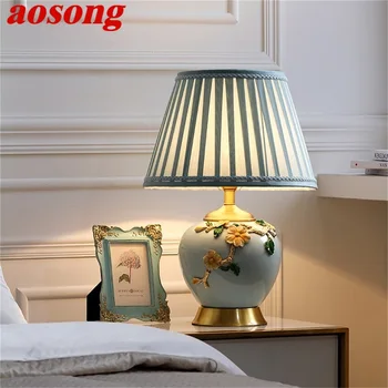 Moderna lampe AOSONG, prikladniji mesinga kreativni keramike led stolna lampa, dekorativne za dom