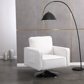 Moderni pliš tkanine rotirajuća stolica s naglaskom, Udoban stolac s okretanjem za 360 stupnjeva za dnevni boravak, spavaće sobe, čitaonice, kućni ured
