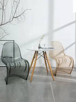 Moderni prozirne blagovaona stolice, akril namještaj za restoran kreativni dizajn, luksuzan plastične Stolice za odmor S-tipa