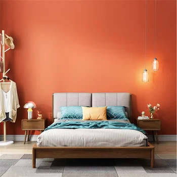 Moderni минималистичные ravnici narančasta pozadina Hermes u skandinavskom stilu za dnevni boravak, spavaće sobe, uređenje trgovine, narančasto-crvene pozadine behang