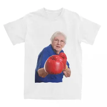 Muška boxing košulja za starije žene, majice od čistog pamuka za odmor, tkanina kratkih rukava i po cijeloj površini