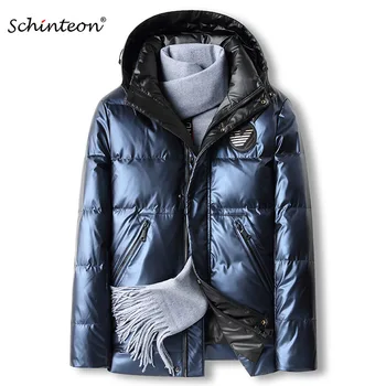 Muška jakna Schinteon na 90% bijeloj утином пуху, gusta topla zimska odjeća s odvojivim kapuljačom, vodootporan kaput, novost su vrhunske kvalitete