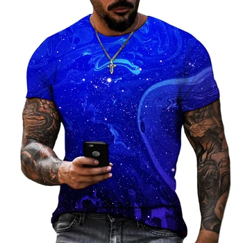 Muška majica s 3D ispis, ljetna novost, okrugli izrez, kratki rukav, visokokvalitetna branded odjeću