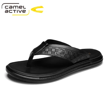 Muške kožne papuče Camel Active, Ljeto 2023, luksuzne marke muške japanke originalni dizajn, ulica blage plaža casual cipele