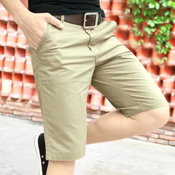 Muške ljetne 100% pamuk čvrste muške kvalitetne svakodnevne poslovne bermuda, muške hlače s učinkom омбре