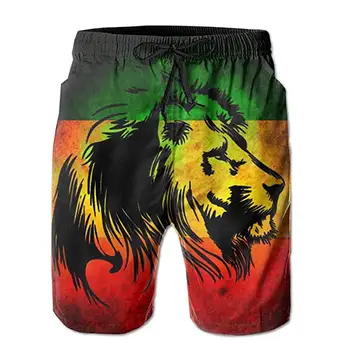 Muške ljetne topljenje za surfanje sa zastavom Jamajke lava, plaža kratke hlacice, быстросохнущие hlače s zabio postavom i džepovima
