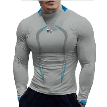 Muške sportske majice za fitness azijske veličine, prozračni trening godina быстросохнущий modni pulover dugih rukava 2023, top