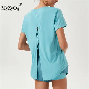 MyZyQg Sportske majice serije Ice Skin, ženska cool odjeća za joge kratkih rukava, majice za vježbanje u teretani, majica za fitness