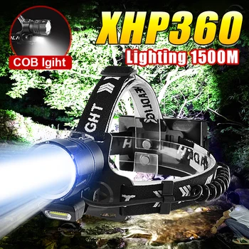 Najmoćniji led lampe XHP360 18650, snažna svjetiljka za maglu, USB-punjive lampe XHP199 COB, кемпинговая lampe