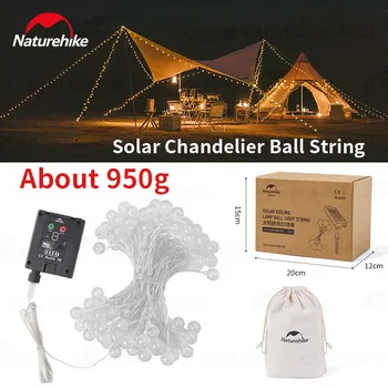 Naturehike 20 m, Solarni luster, lopta гирлянда, vanjski prijenosni Šator, ukrasnih žaruljica, atmosferske Lampa, tipka za daljinsko upravljanje