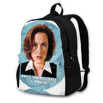 Ne podcjenjujte ženu, trendy torba, ruksak za prijenosno računalo, feministička Dana Scully, Scully, Tajna materijala, Tajna materijala Nije