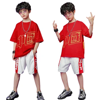 Nova cool crvena majica za dječake od 4 do 16 godina, top ili kratke hlače dječje casual odjeće u stilu hip-hop za dječake