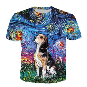 Nova majica sa 3D ispis smiješne životinje, mačke, psi, svinje, ljetna moda svakodnevni trend majica okruglog izreza