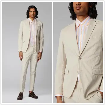 Nove fancy vjenčanje tuxedos za mladoženju, muška odijela za mladoženju, blazer s nazubljenom лацканом na dvije zakopčane, jaknu za prom (jakna + hlače)