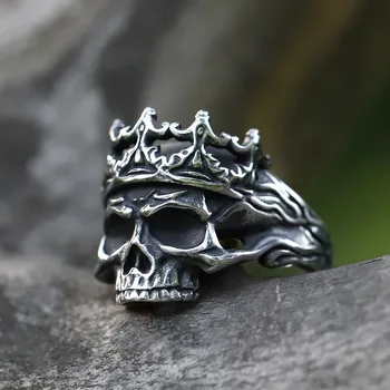 NOVE muške prsten od nehrđajućeg čelika 316L, винтажное prsten s lubanjom na Halloween, gotička Кальвариум, punk-prsten, modni nakit, besplatna dostava