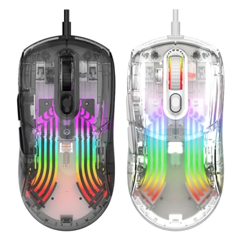 Novi dolazak XYH10 Bistra Žičano Gaming Miš RGB Svjetlosni Efekt 6-stupanjski Podešavanje DPI Sučelje USB, Bez Zvuka Uredski Miš