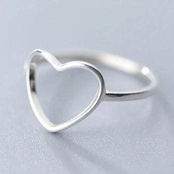 Novi Klasični prsten od prirodnih 925 sterling Srebra sa šuplje сердечком, Ljubavne angažman prsten, Prsten za žene, Modni nakit za djevojčice, Подарочное prsten za zurke