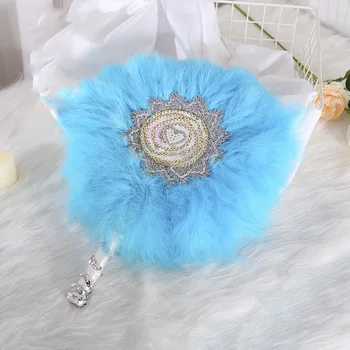 Novi modni cijele ventilator od страусиных perje za svadbene zurke tirkizno-plave boje