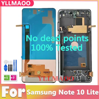 Novi OLED s Okvirom za Note 10 lite N770U Za Samsung Galaxy Note 10 Lite Prikaz Note10 Lite N770F Dodirni LCD zaslon