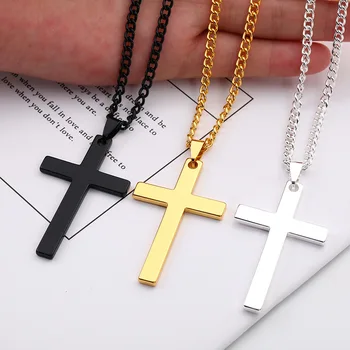 Novi trend ogrlica s križem u stilu punk za muškarce i žene, ovjes u kršćanskom stilu od nehrđajućeg čelika za dječake i djevojčice, nakit u stilu hip-hop, pokloni