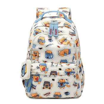 Novi školski ruksak za djevojčice, torba za knjige slatka mačka, vodootporan jednostavan školski ruksak, studentski ruksak, adolescencija je školski ruksak