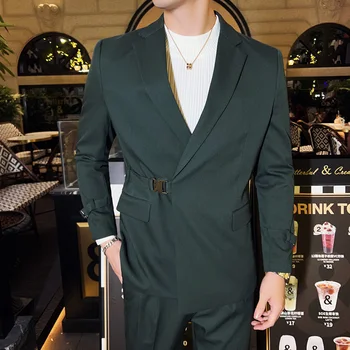 Novost (odijelo + hlače), business casual britanski dizajn s gumbima, приталенный kostim, muški komplet od dva predmeta za odrasle