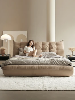 Noćenje Baxter Cloud s kremast tehnologijom Wind, тканевое umjetnost, talijanski svjetlo, Luksuzna Bračni krevet u minimalističkom stilu, u glavnoj spavaćoj sobi od poda do poda