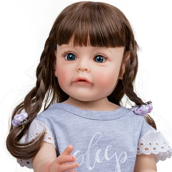 NPK 55 cm Sue-Sue, silikonska igračka za Novorođene djevojčice princeze, Ručno oslikana, Igračka za Djevojčice