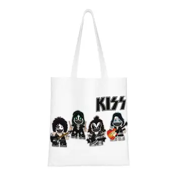 Običaj холщовые torbe za kupovinu pjevačka rock-heavy-metal-grupe Kiss, ženski ručni torbe za kupovinu u Бакалейной Shop