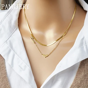 Ogrlica sa slovima od nehrđajućeg čelika PANGJERY 316L za žene elegantan minimalistički privjesak 