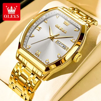 OLEVS kvarcni satovi za muškarce Luksuzni dijamant elegantan muški ručni sat od nehrđajućeg čelika s vodootporan светящимся lice od лидирующего marke