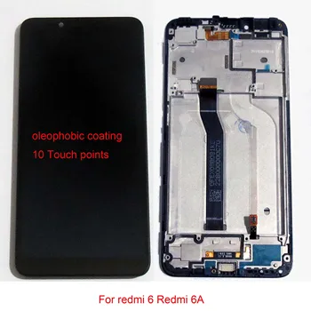 Originalni digitalizator touch LCD ekrana sklop s okvirom za Redmi 6 Redmi 6A podržava 10 točaka dodira