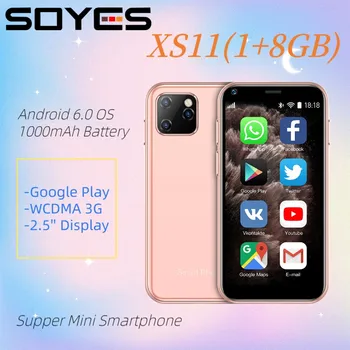 Originalni Mini-smartphone Soyes XS11 Android 6.0 Google Play Store Whatsapp, Facebook TikTok Baterija od 1000 mah 1 GB 8 GB Mobilni Telefon